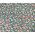 Light teal green viscose crepe fabric with multicolor print in floral design-D15354