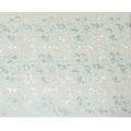 Laurel green premium pure cotton voile fabric with same tone and beige embroidery in floral design-D13630