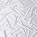 White synthetic satin fabric with same tone jacquard in floral design-D15374 Regal Fabrics