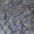 Multicolor premium pure silk chiffon fabric with gold metallic lurex in abstract design-D14081 Regal Fabrics