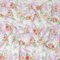 Off white Italian cotton voile fabric with Paris green, light lavender, carnation pink and black print in floral design-D6384 Regal Fabrics