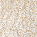 Off white Premium pure Italian silk blended burnout velvet fabric with mustard yellow print in fancy design-D13838