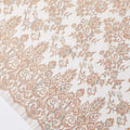 Pale brown, multicolor premium metallic French chantilly lace in floral design-D12303