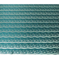 Petrol green pure silk satin fabric with same tone and silver film metallic in stripe design-D11049