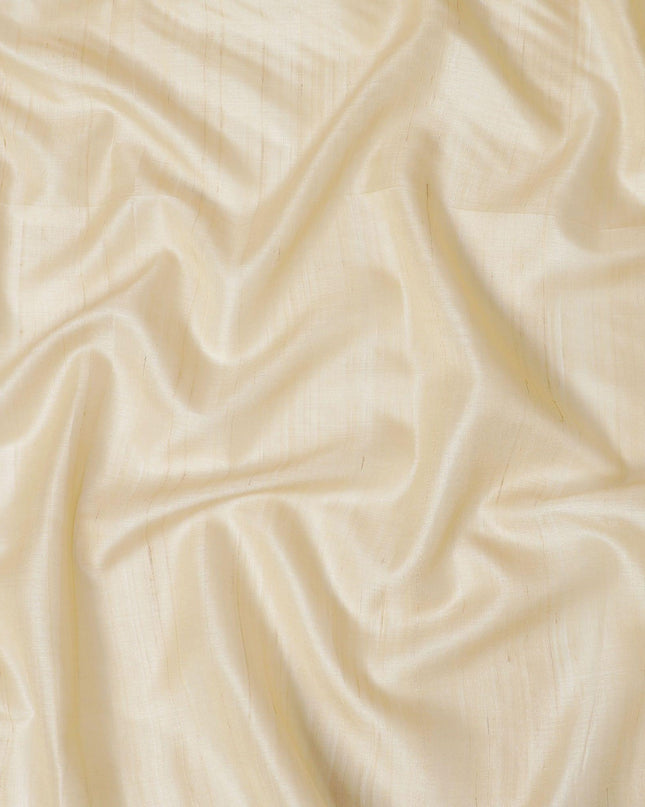 Beige plain blended tussar silk fabric-D12246