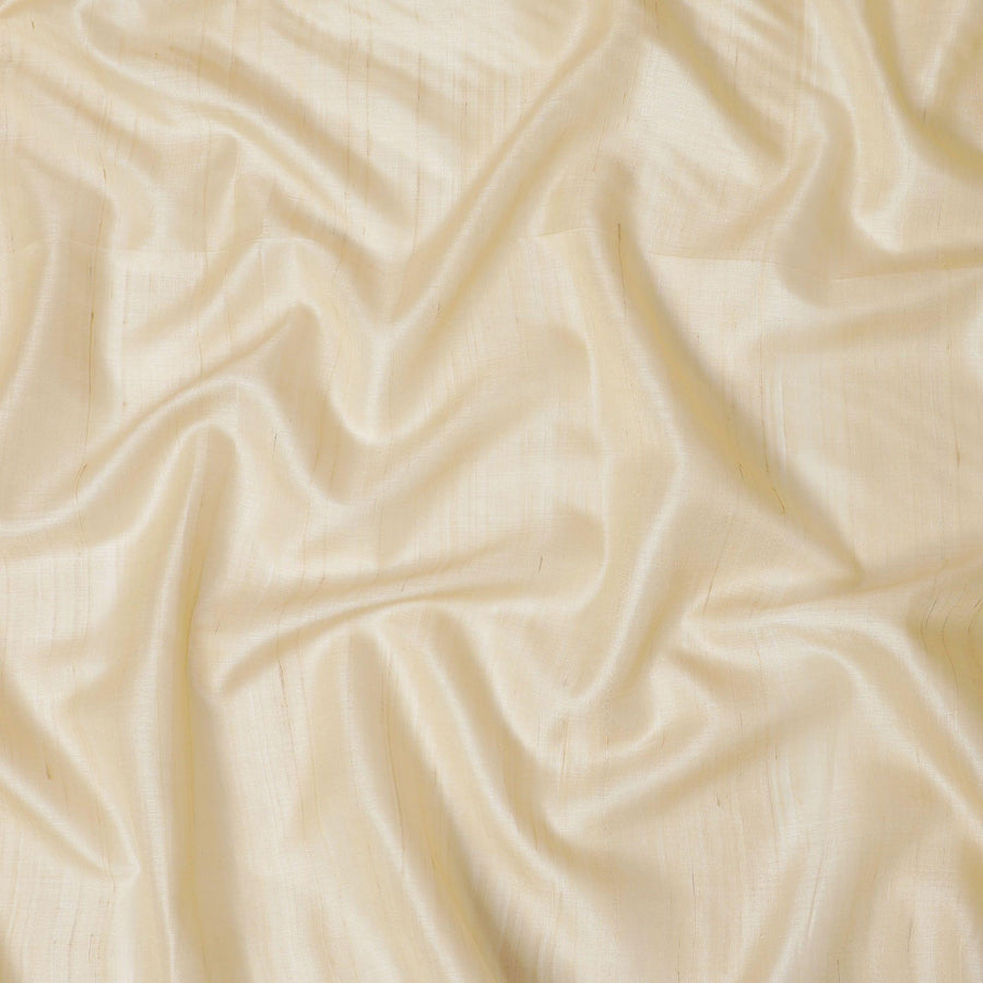 Beige plain blended tussar silk fabric-D12246