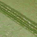 Kelly green Premium pure silk chiffon fabric with gold metallic lurex in fancy design-D13274