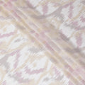Light pink Premium pure silk chiffon fabric with gold and pink metallic lurex in abstract design-D12316