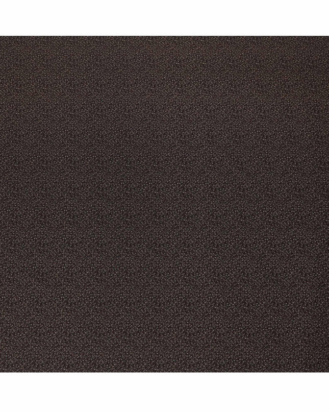 Black cotton fabric with brown and red print in fancy design-D14841