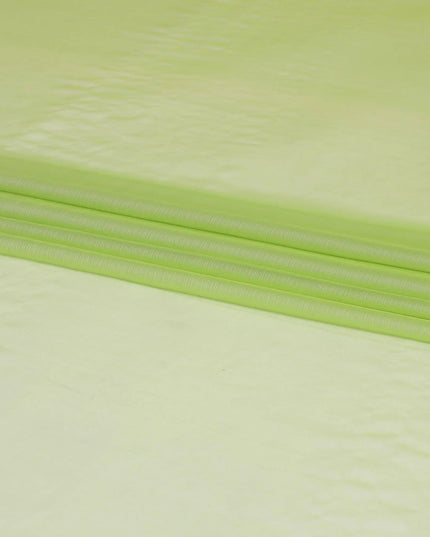 Pastel green plain French lame silk chiffon fabric with shiny finish-D6483 Regal Fabrics