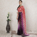 Multicolor Premium pure French chantilly lace saree having stone work in floral design-D14520