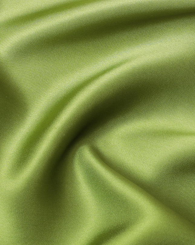 Beige to olive green premium pure silk satin fabric in ombre design-D12501